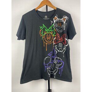 Disney Mickey Mouse Drip Halloween Black‎ Short Sleeve Crewneck T-Shirt Size XL